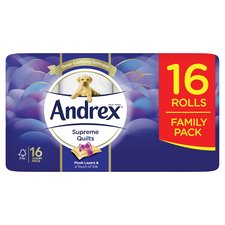 Andrex Toilet Tissue Supreme Quilts 16 Rolls