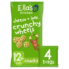 Ella's Kitchen Cheese & Leek Crunchy Wheels 4X15g