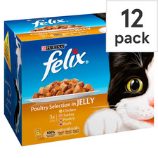 Felix Pouches Poultry Selection In Jelly 12 X 100G