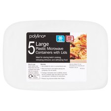 Polylina Large Plastic Container With Lids 5 Pack