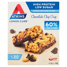 Atkins Chocolate Chip Crisp Bars 5 X 30G