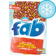 Nestle Fab Strawberry Ice Lollies 6 X 58Ml