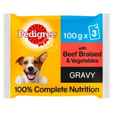 Pedigree Pouches Beef Vegetable In Gravy Dog Food 3X100g