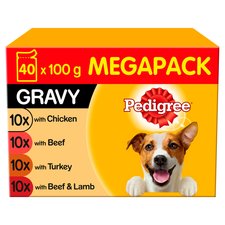 Pedigree Pouches Dog Food Meat & Vegetables Cuts In Gravy 40X100g