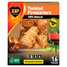 Zip 100% Natural Twisted Firestarters X16