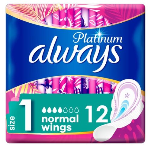 Always Platinum Normal Size 1 Sanitary Towels With Wings 12