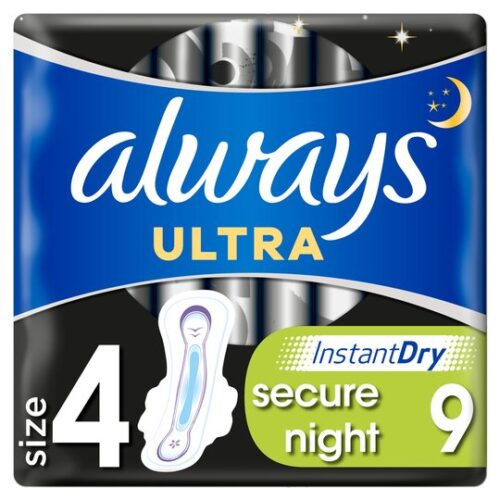 Always Ultra Secure Night Sanitary Towels 9 Pack