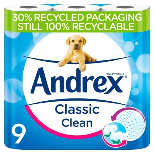 Andrex Toilet Tissue Classic Clean 9 Roll