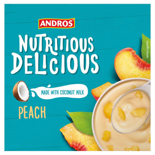 Andros Nutritious Delics Peach Yogurt Alternative 4 X 100G