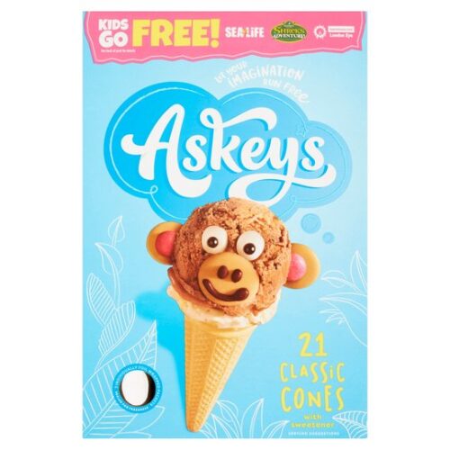 Askeys Round Icecream Cones 21Pk