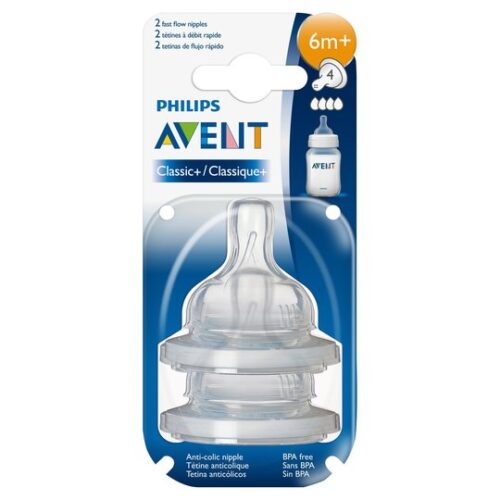 Avent Teats Fast Flow 6 Mth+ X2