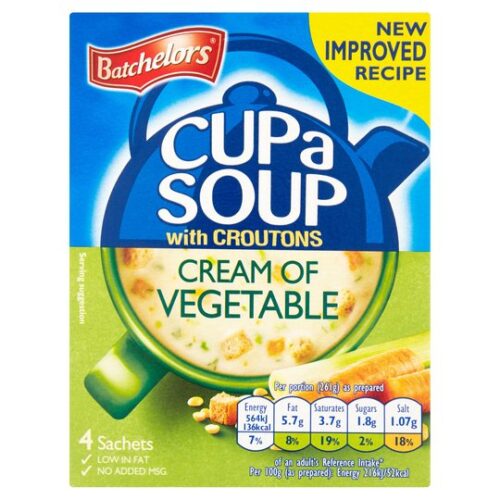 Batchelors Cup A Soup Powder Cream Of Vegetable 4S 122G