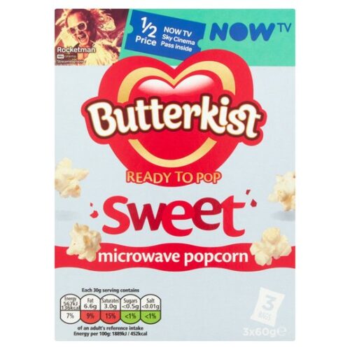 Butterkist Microwave Sweet Popcorn 3X60g