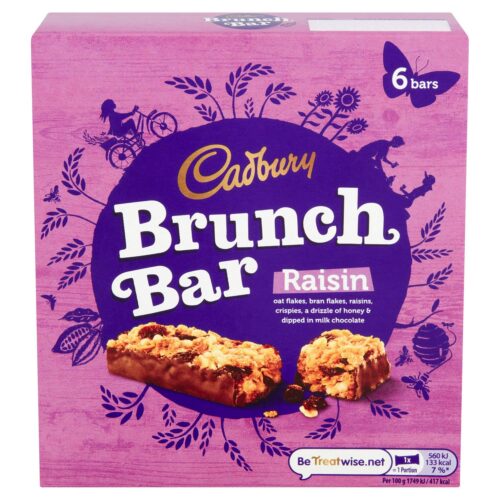 Cadbury Brunch Bars Raisin 6X32g