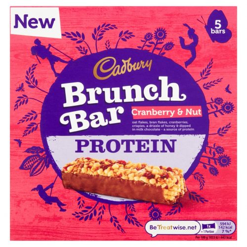 Cadbury Brunch Cranberry & Nut Protein Bar 5pk 160G - Compare Prices ...