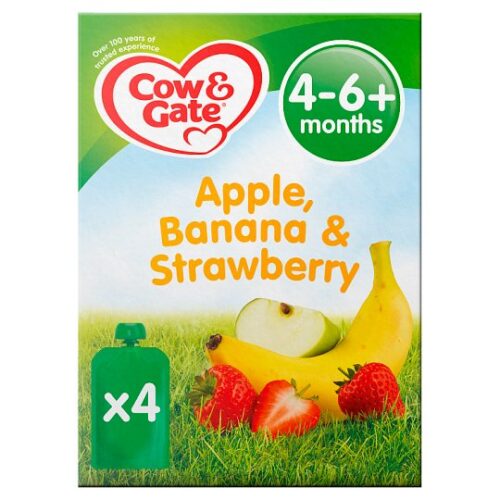 Cow & Gate Apple Banana & Strawberry Pouches 4 X 100G