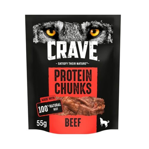 Crave Dog Protein Chunks Beef 55G