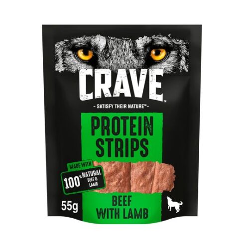 Crave Dog Protein Strips Beef With Lamb 55G