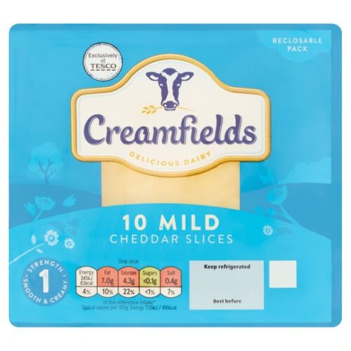 Creamfields Mild Cheddar 10 Slices 200G