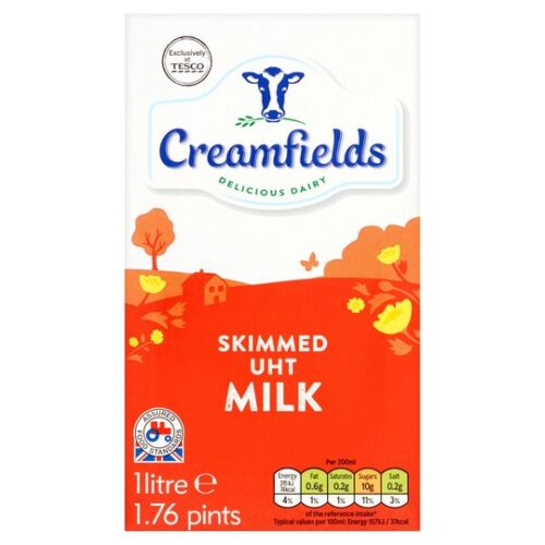 Creamfields Uht Skimmed Milk 1 Litre