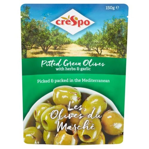 Crespo Pitted Green Olives With Herbs & Garlic 150G