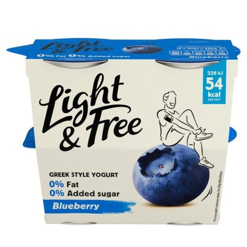 Danone Light & Free Blueberry Yogurt 4 X 115G