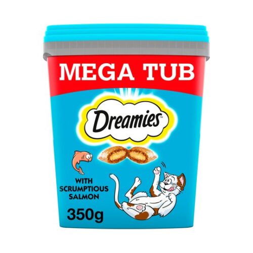 Dreamies Salmon Adult Cat Treats Tub 350G