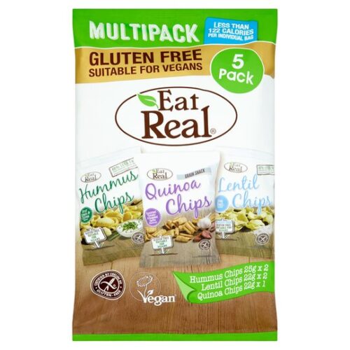 Eat Real Hummus Lentil Quinoa Chips 5 Pack 116G