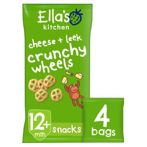 Ella’s Kitchen Cheese & Leek Crunchy Wheels 4X15g