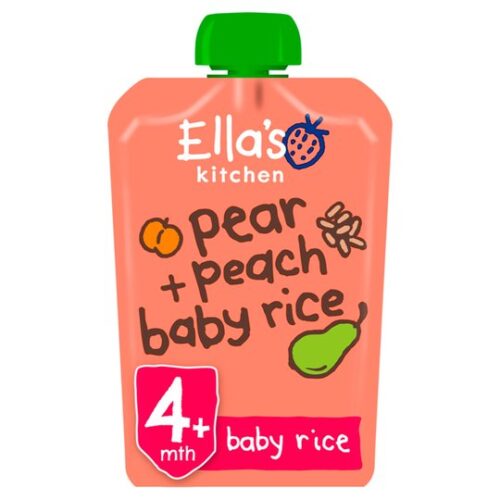 Ella’s Kitchen Peaches Pears Plus Baby Rice Stage 1 X 120G