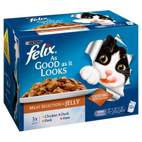 Felix As Good As It Looks Cat Food Meat 12 X 100G