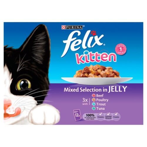 Felix Pouch Kitten Mixed Selection In Jelly 12X100g