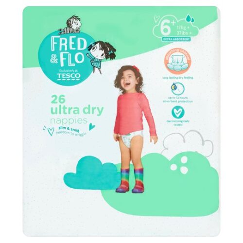 Fred & Flo 26 Ultra Dry Nappies S6+