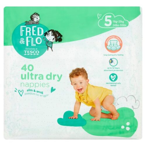 Fred & Flo 40 Ultra Dry Nappies Size 5