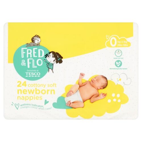 Fred & Flo Newborn Nappy Size 0 24 Pack