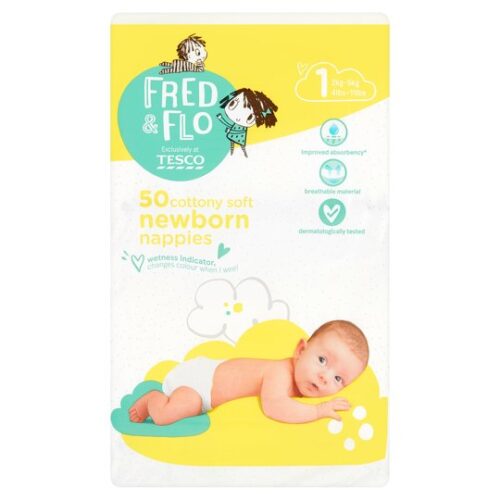 Fred & Flo Newborn Nappy Size 1 50 Pack