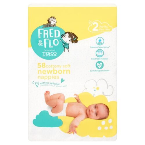 Fred & Flo Newborn Nappy Size 2 58 Pack