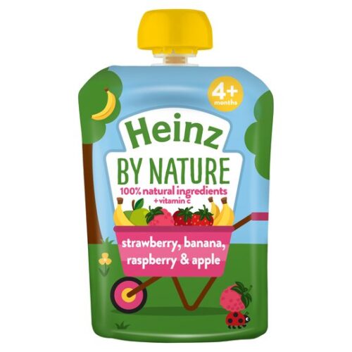 Heinz Fruit Pouch Strawberry Raspberry & Banana 100G