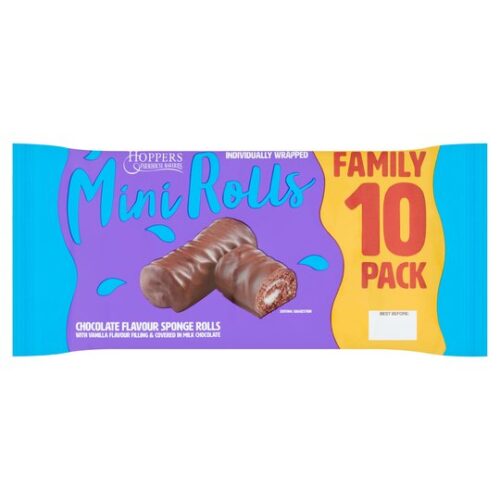 Hoppers Chocolate Mini Rolls 10 Pack