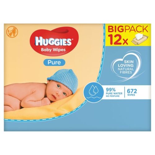 Huggies Pure Baby Wipes Fragrance Free 12 Packs X56 Wipes