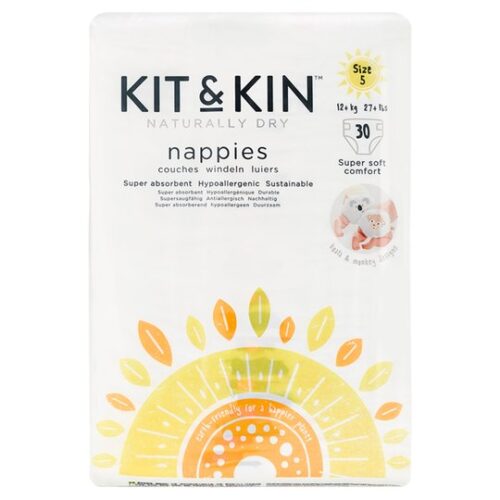 Kit & Kin Nappies Size5 Tiger 30Pk 15Kg+ 33Lbs+