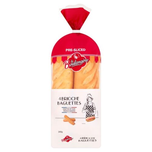 La Boulangere 4 Plain Brioche Baguettes 340G