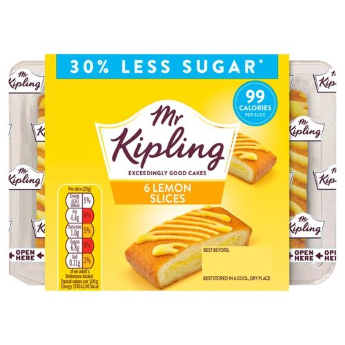 Mr Kipling Reduced Sugar Lemon Slices 6 Pack