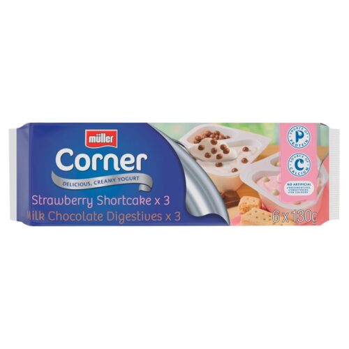 Muller Corner Yogurt Strawberry Shortcakes & Digestive 6X130g