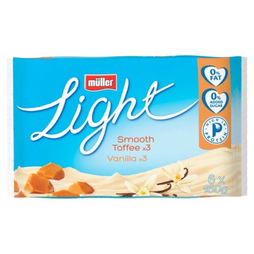 Muller Light Toffee & Vanilla Yogurt 6 X 160G