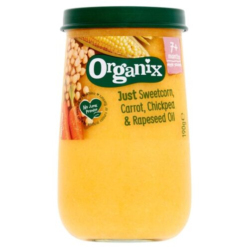 Organix Just Sweetcorn Carrot Chickpea & Rapseed Oil 190G