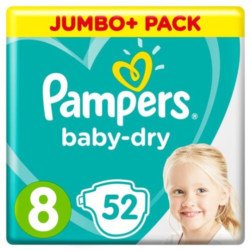 Pampers Baby Dry Size 8 Jumbo+ 52 Nappies