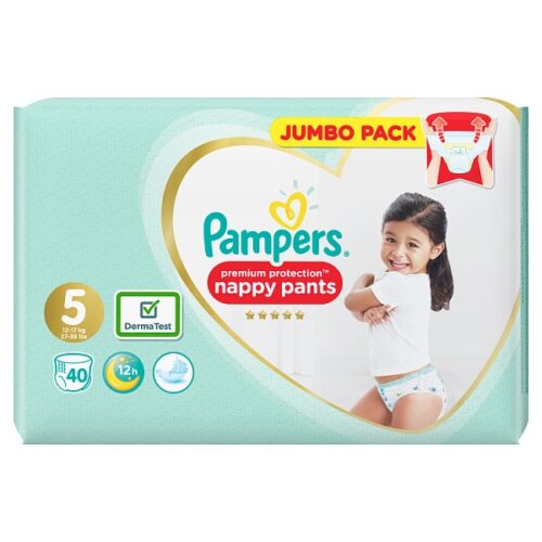 Pampers Premium Pants Size 5 Jumbo Bags 40 Nappies