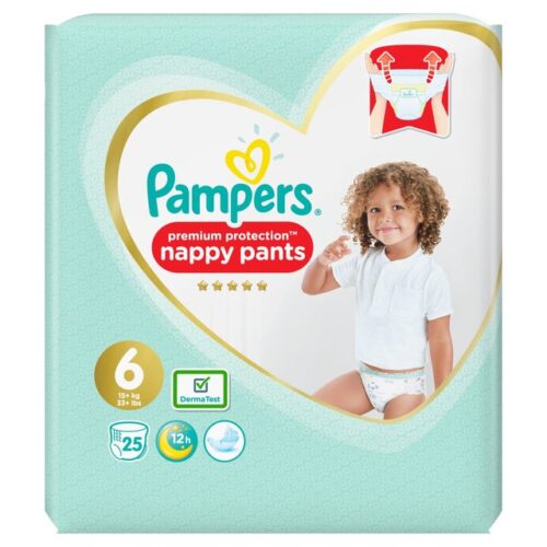 Pampers Premium Protection Pants Size 6 25 Nappies Essential Pack