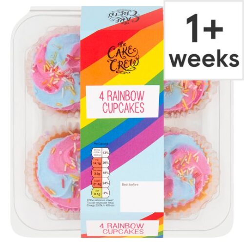 The Cake Crew Rainbow Cupcakes 4 Pack